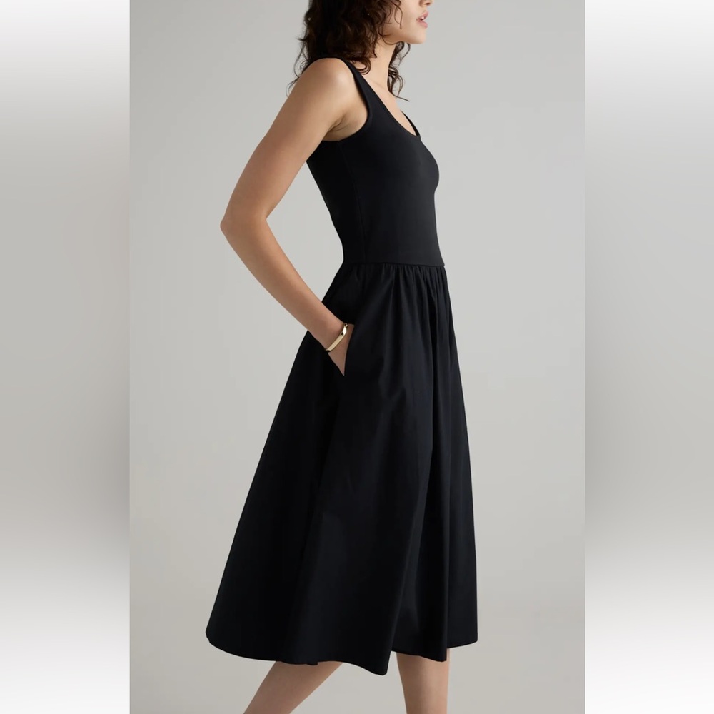 New Quince cotton mixed media tank Black Sleeveless Dress size XS, L - Picture 4 of 11